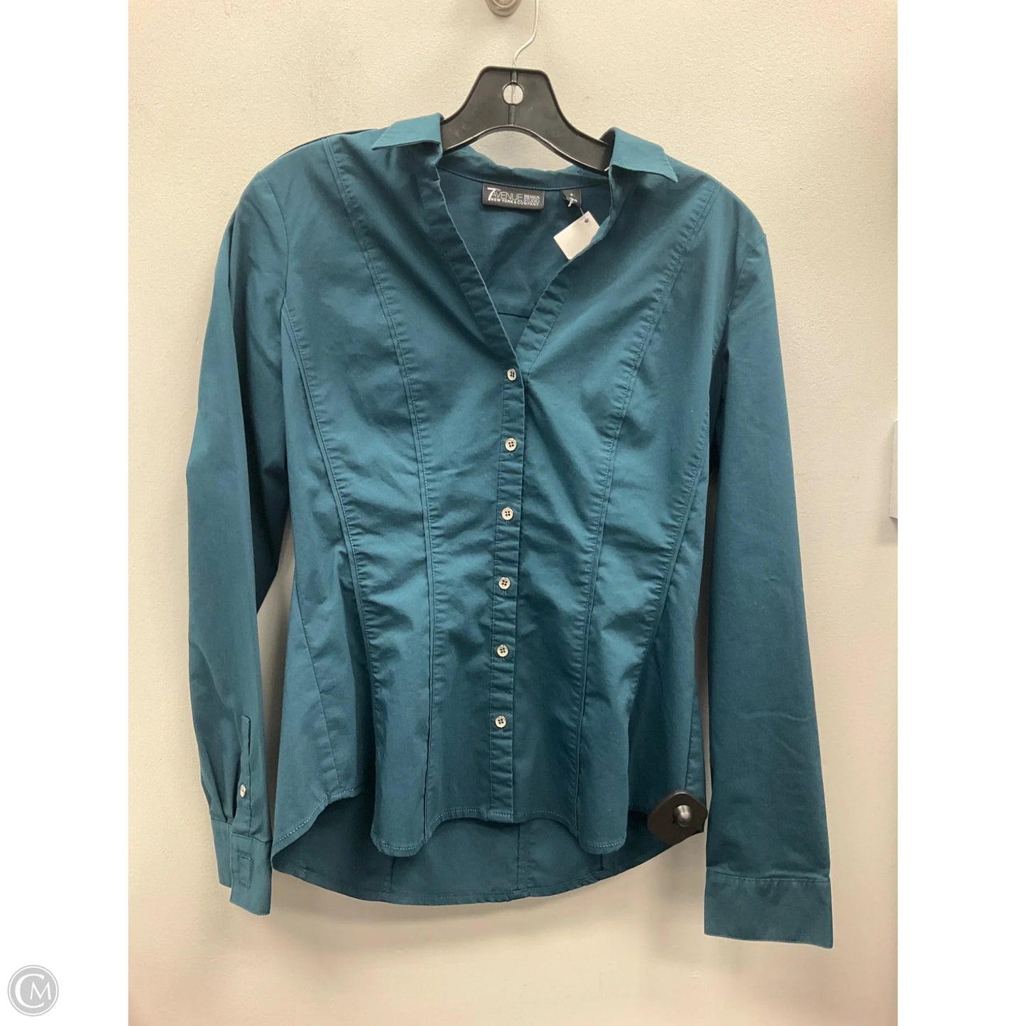 Top Long Sleeve By New York And Co In Teal, Size: S