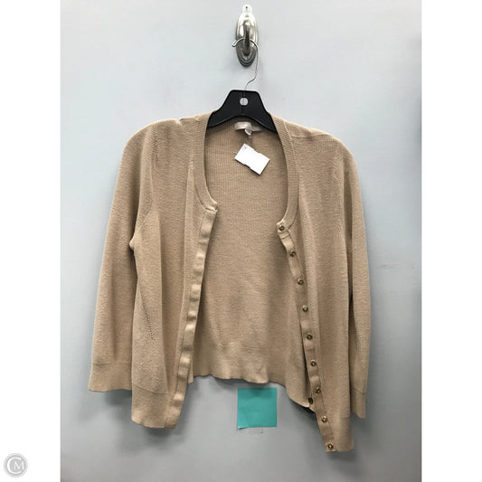 Sweater Cardigan By Banana Republic In Tan, Size: L