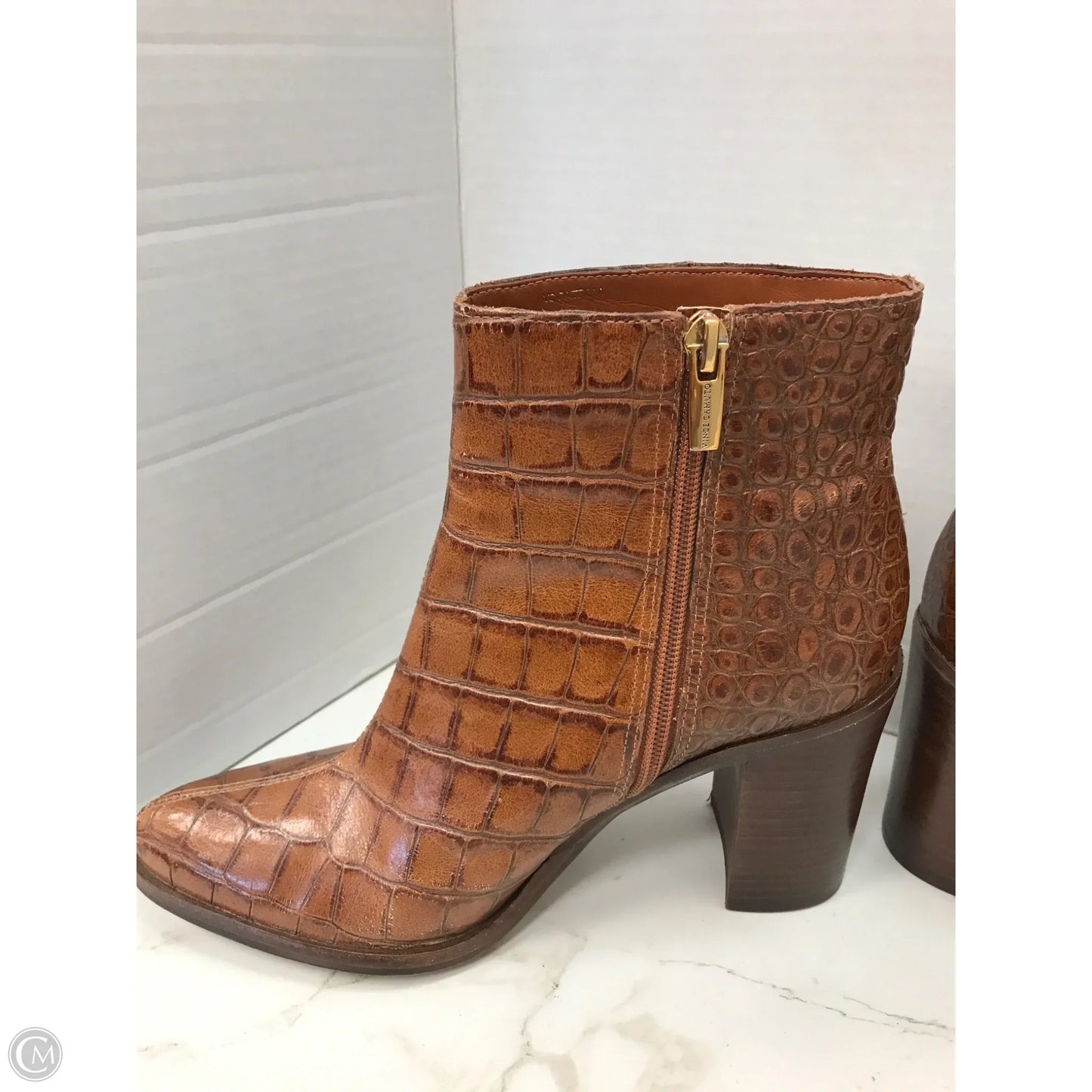Boots Ankle Heels By Vince Camuto In Snakeskin Print, Size: 8.5