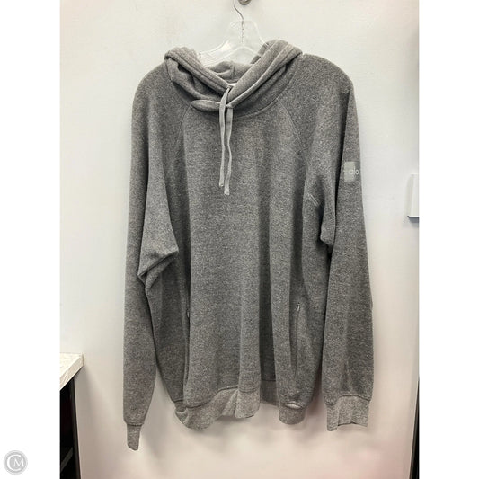 Athletic Sweatshirt Hoodie By Alo In Grey, Size: 2x