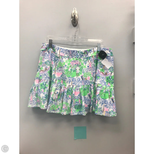 Skort Designer By Lilly Pulitzer In Green & Pink, Size: Xl