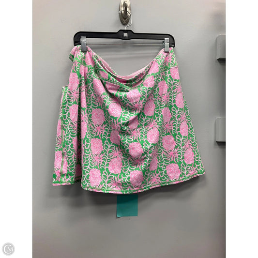 Skort Designer By Lilly Pulitzer In Green & Pink, Size: Xxl