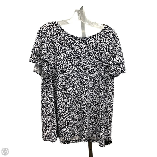 Top Short Sleeve By Adrianna Papell In Floral Print, Size: 2x