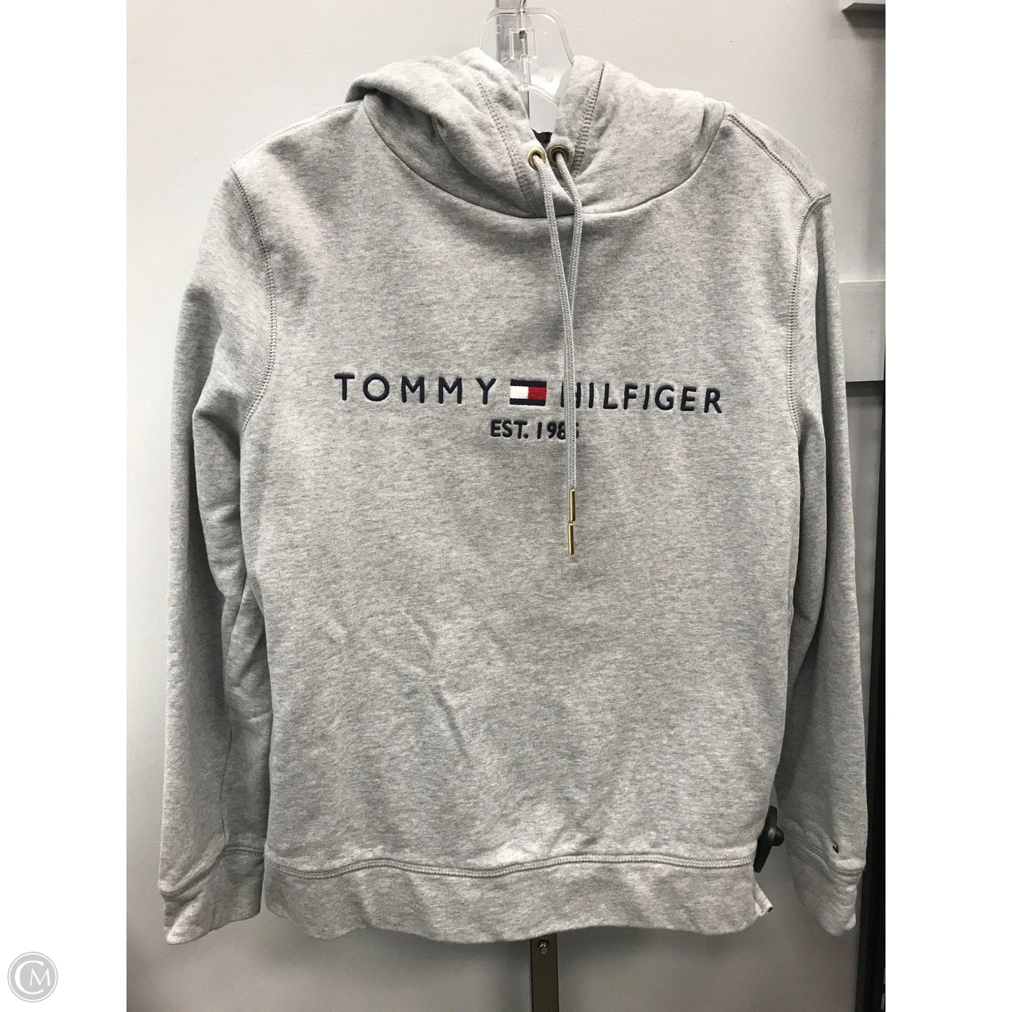 Sweatshirt Hoodie By Tommy Hilfiger In Grey, Size: S