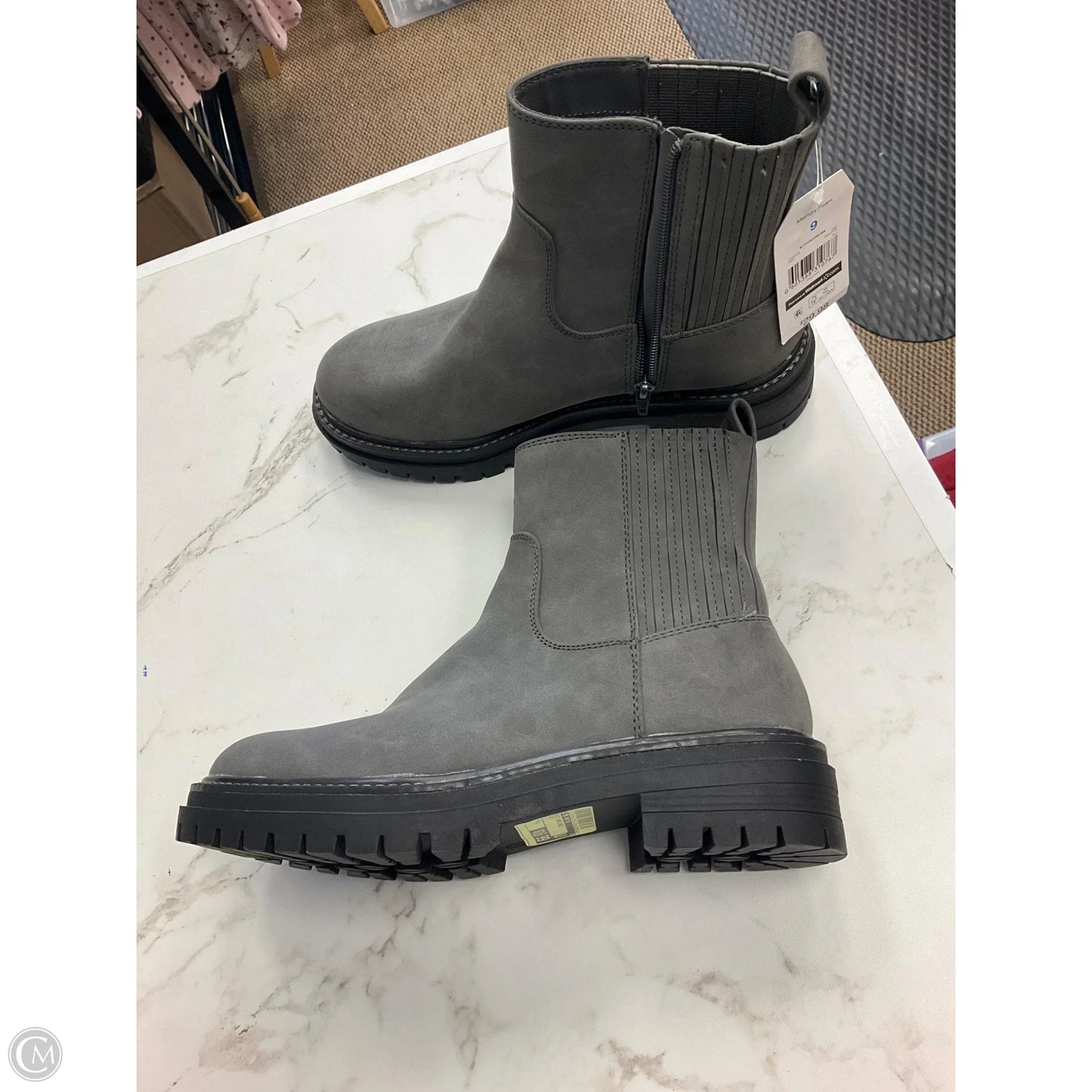 Boots Ankle Heels By Time And Tru In Grey, Size: 9