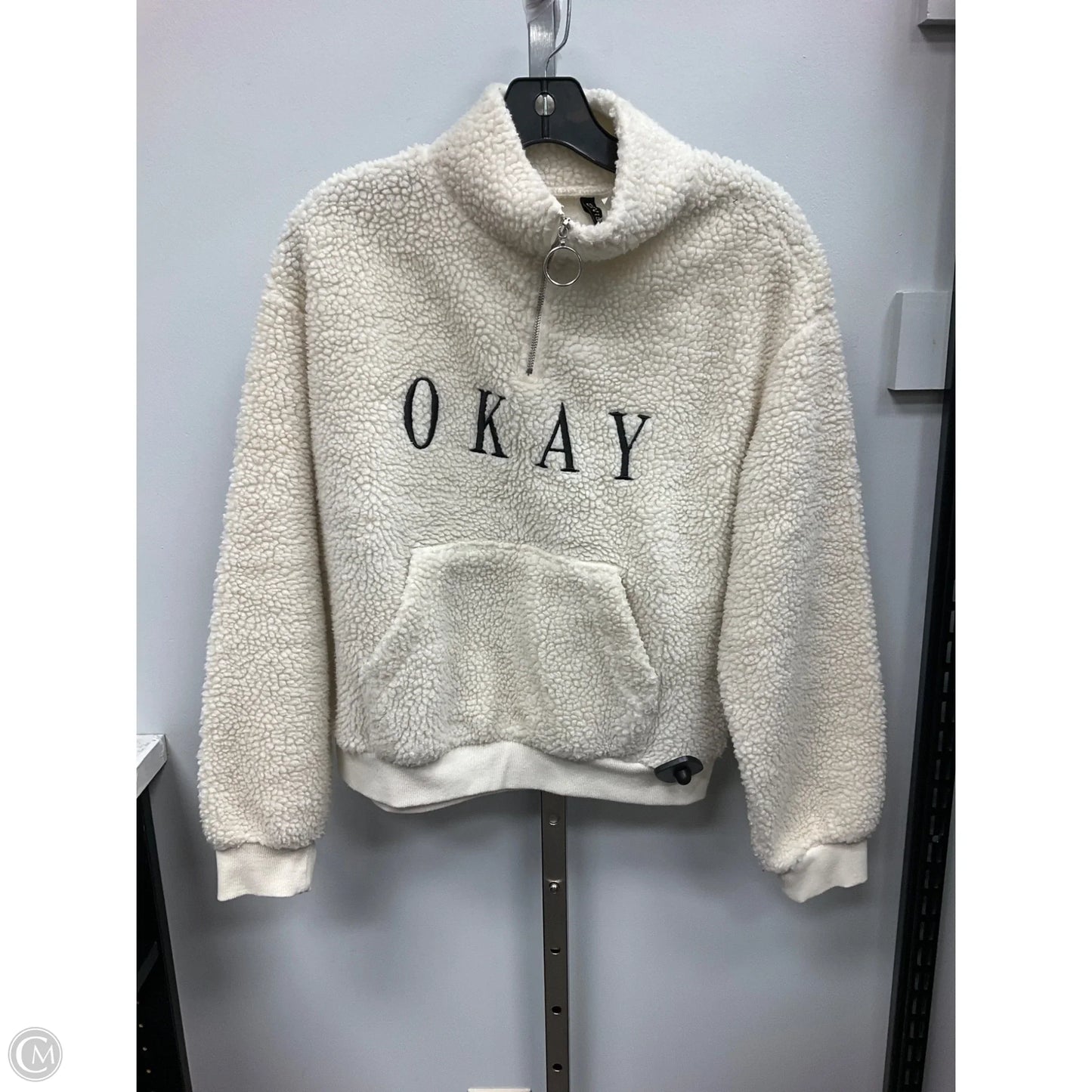 Sweatshirt Collar By Divided In Cream, Size: S