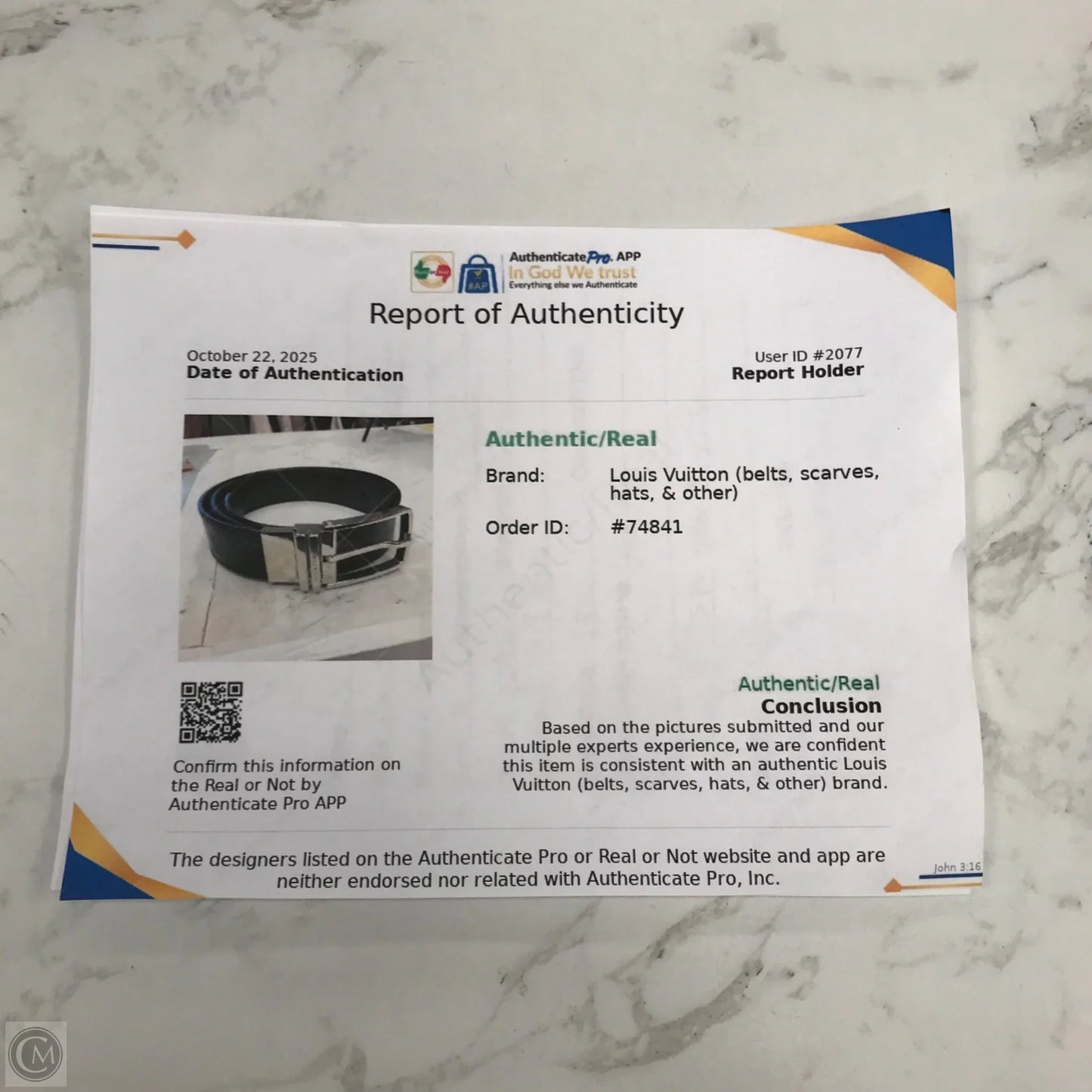 Belt Luxury Designer By Louis Vuitton, Size: Small