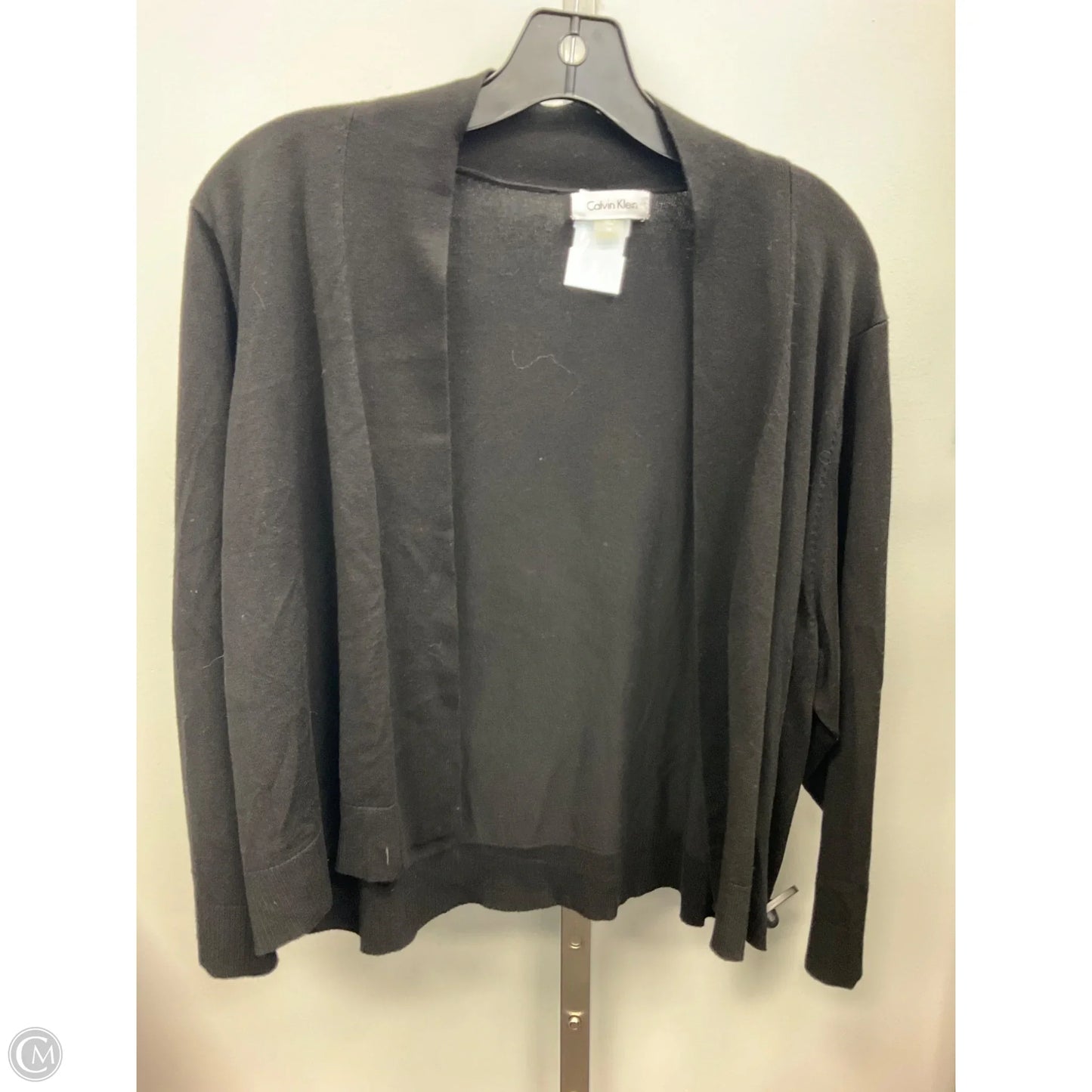 Sweater Cardigan By Calvin Klein In Black, Size: 1x