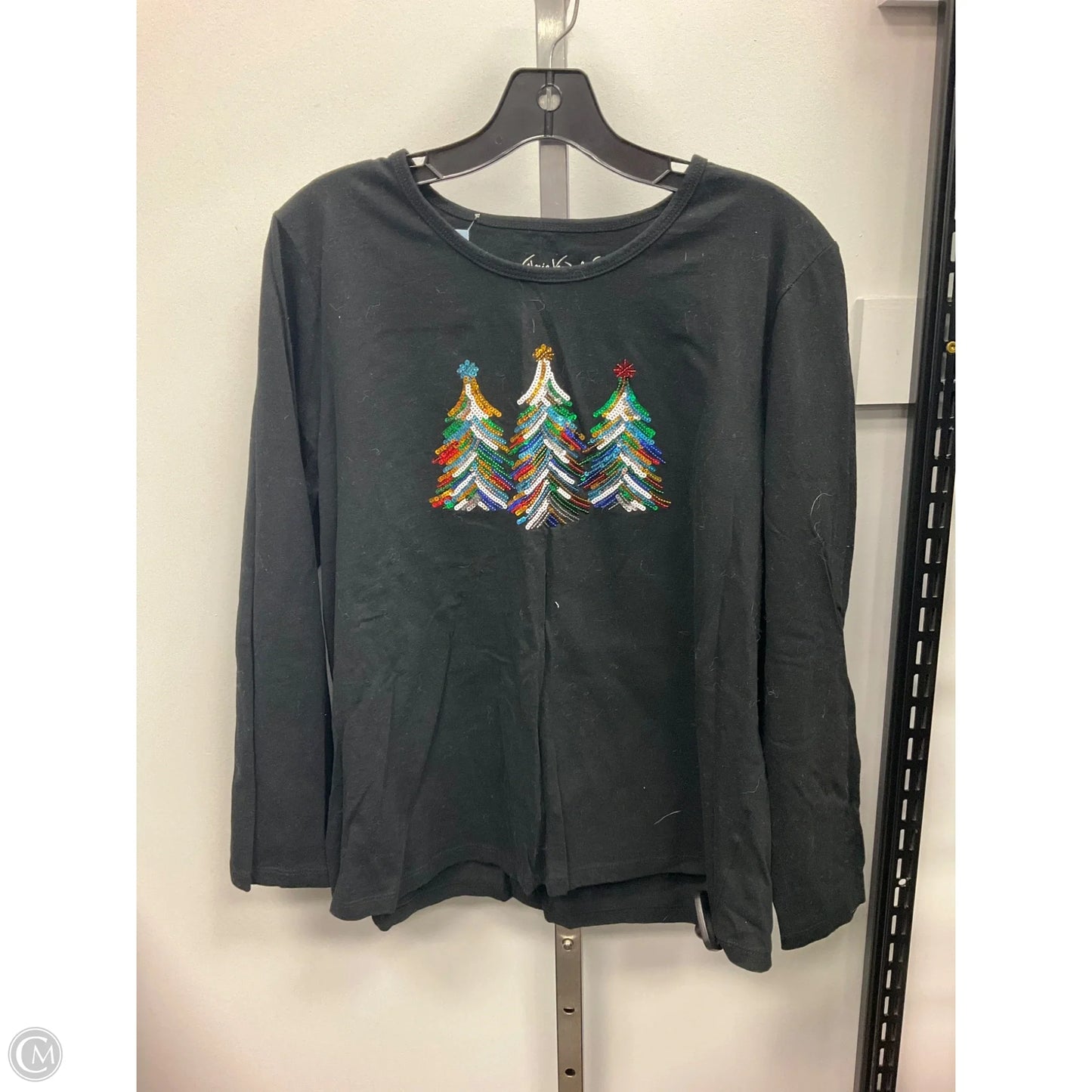 Top Long Sleeve By Gloria Vanderbilt In Black, Size: Xl