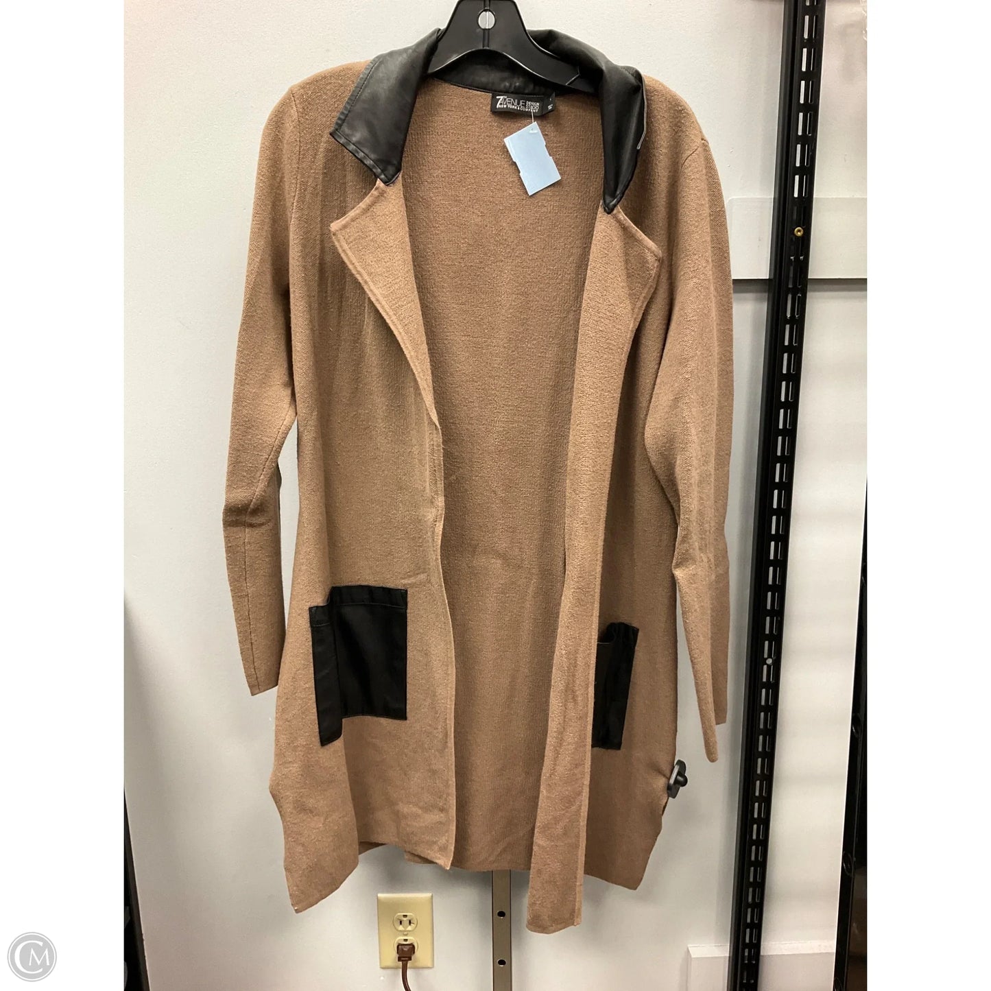 Sweater Cardigan By New York And Co In Tan, Size: L