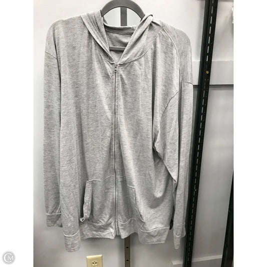 Athletic Sweatshirt Hoodie By Platinum In Grey, Size: 3x