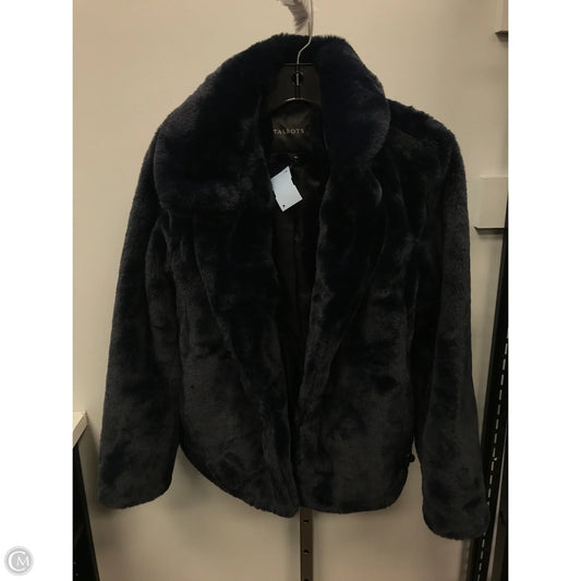 Jacket Faux Fur & Sherpa By Talbots In Blue, Size: S
