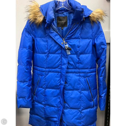 Coat Puffer & Quilted By Talbots In Blue, Size: S