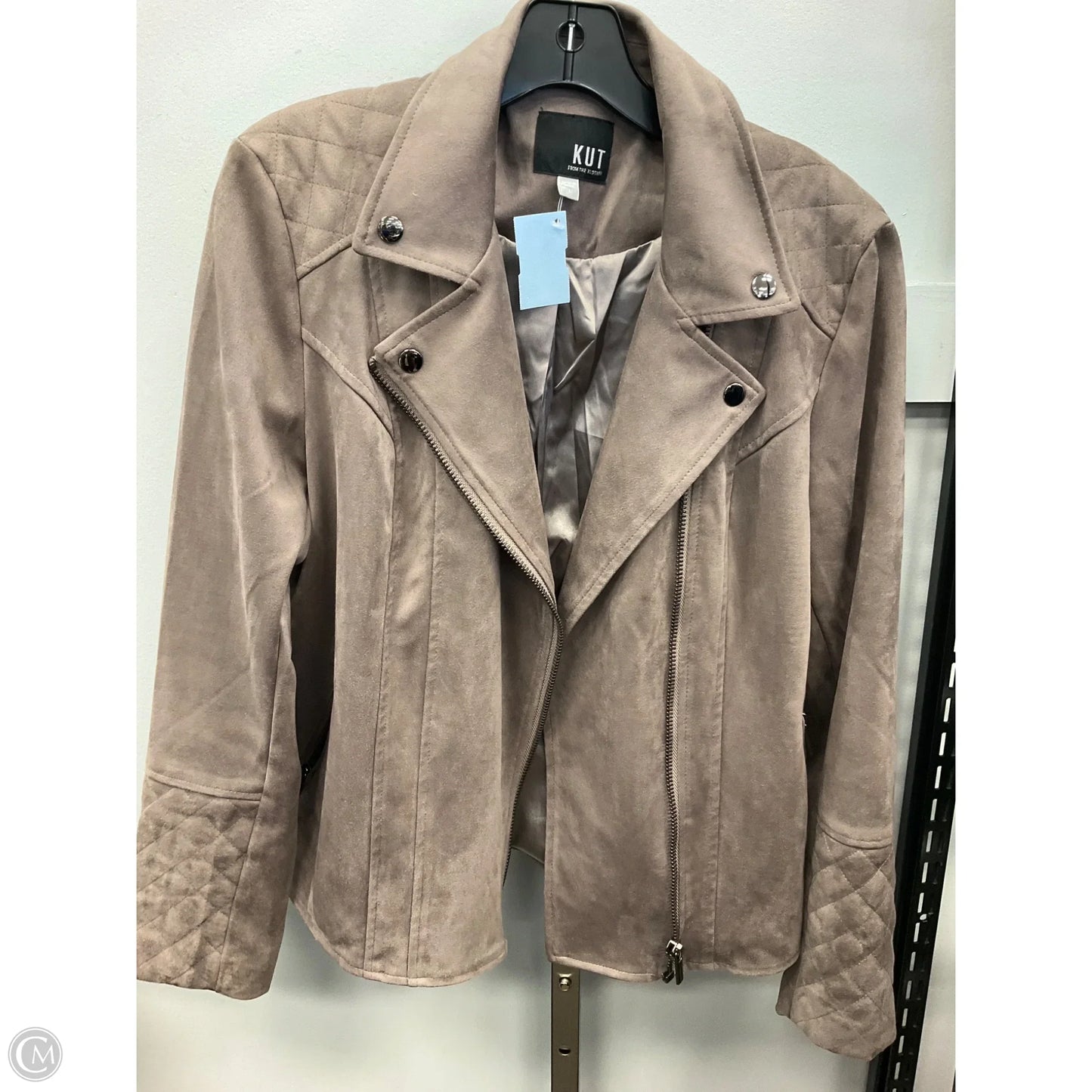 Jacket Moto By Kut In Taupe, Size: L