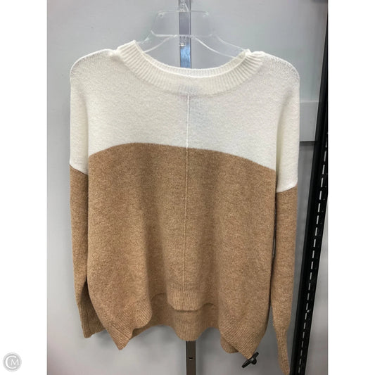 Sweater By Vince Camuto In Cream & Tan, Size: S