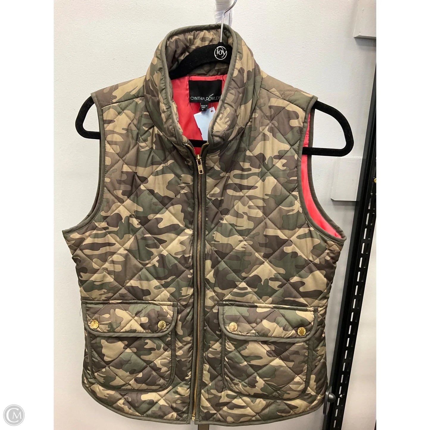 Vest Puffer & Quilted By Cynthia Rowley In Camouflage Print, Size: M