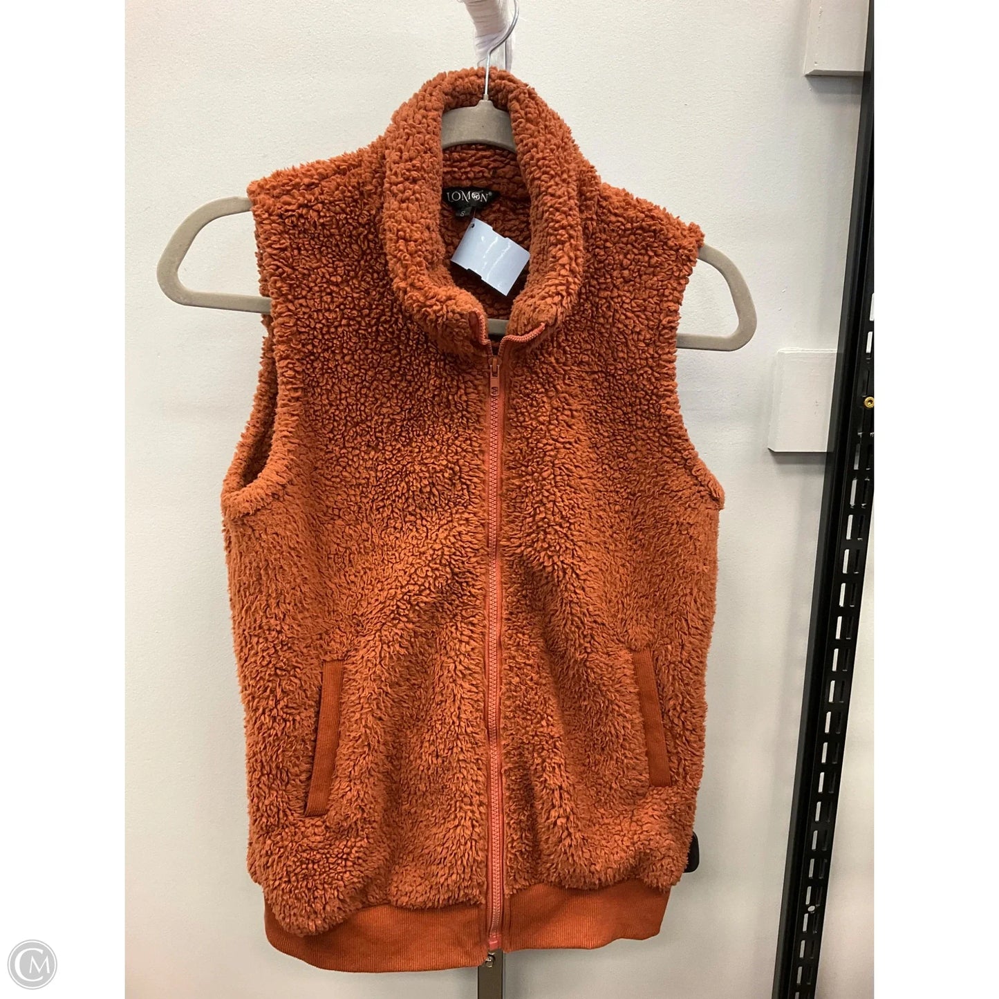 Vest Faux Fur & Sherpa By Clothes Mentor In Orange, Size: S