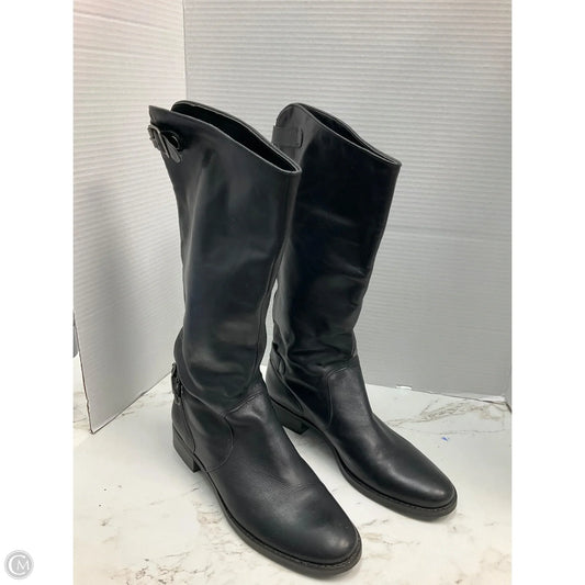 Boots Leather By Clothes Mentor In Black, Size: 10