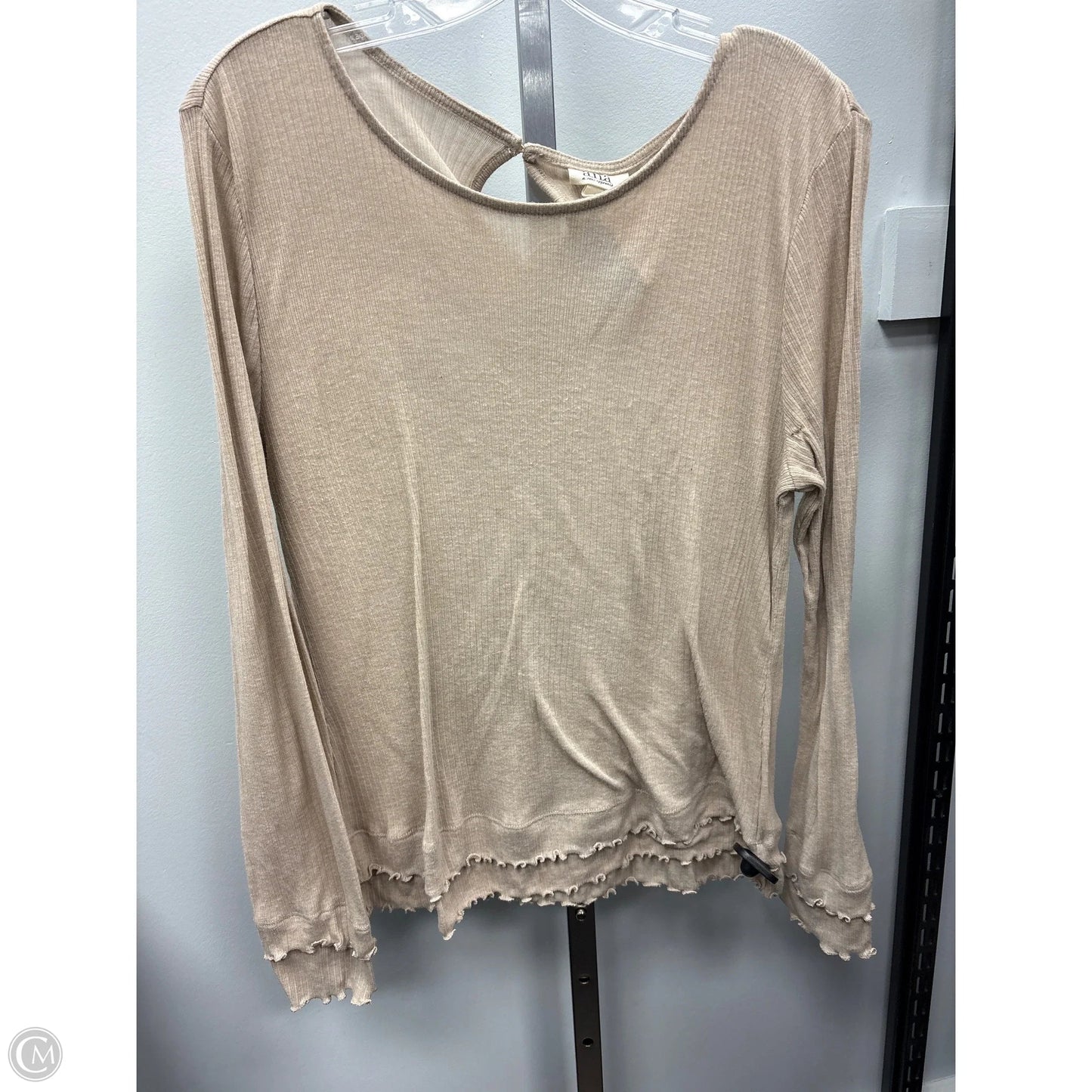 Top Long Sleeve By Ana In Tan, Size: Xl