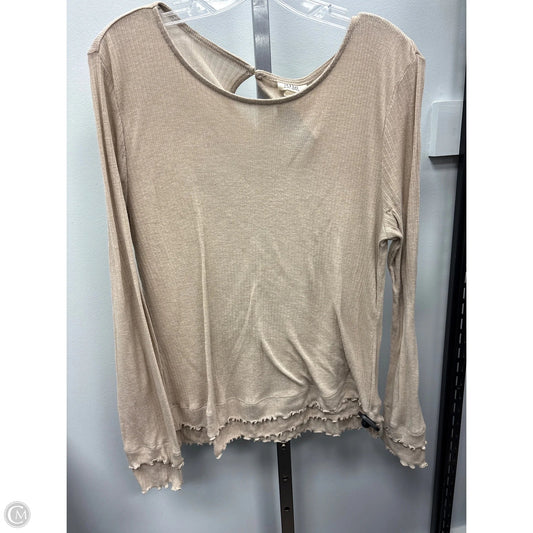 Top Long Sleeve By Ana In Tan, Size: Xl