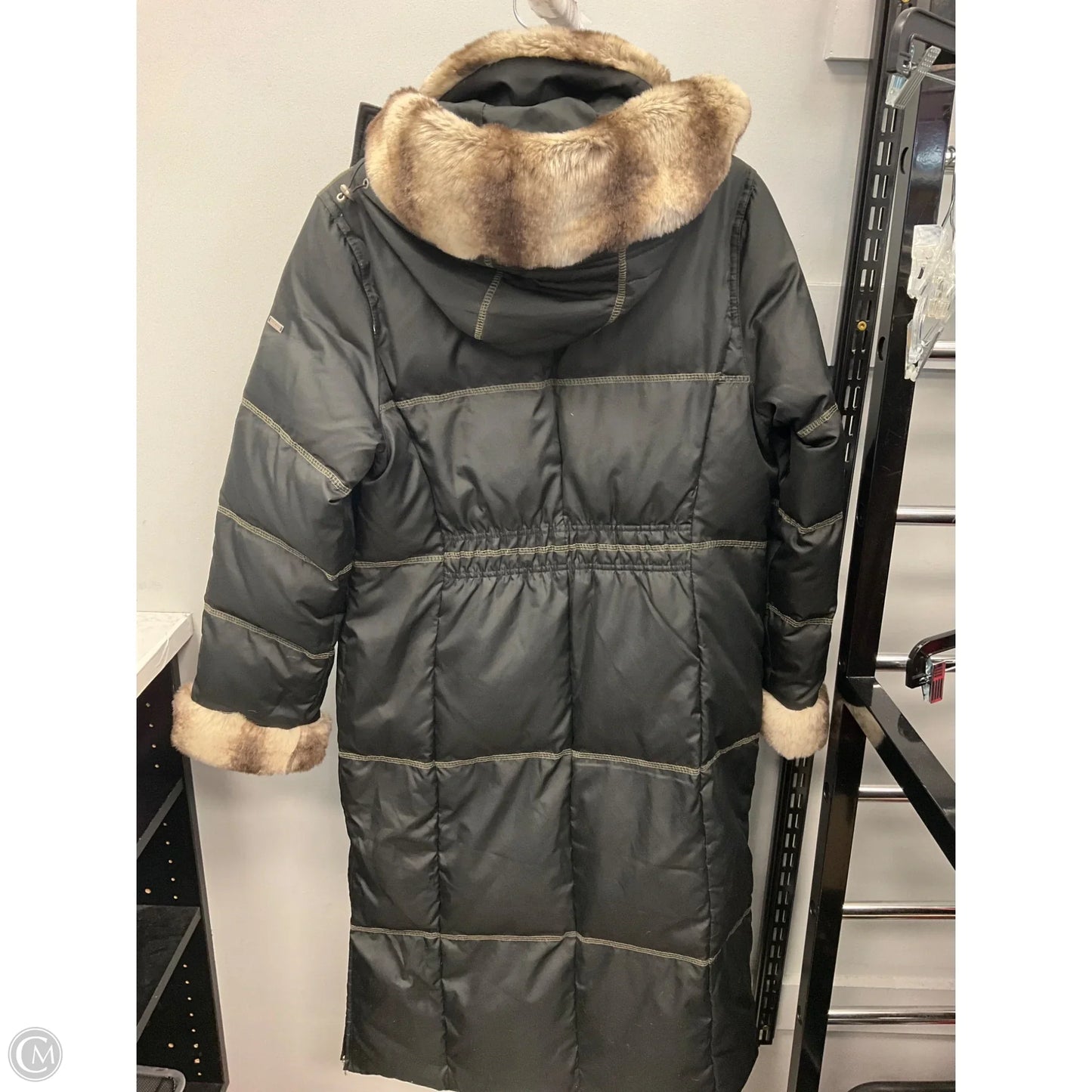 Coat Puffer & Quilted By Platinum In Black, Size: M