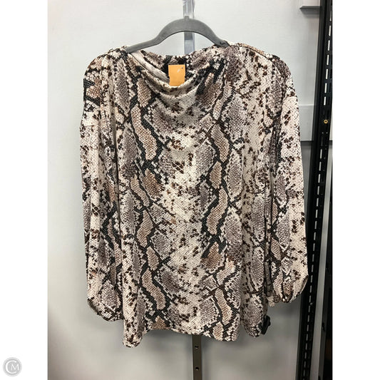 Top Long Sleeve By Alfani In Snakeskin Print, Size: 2x
