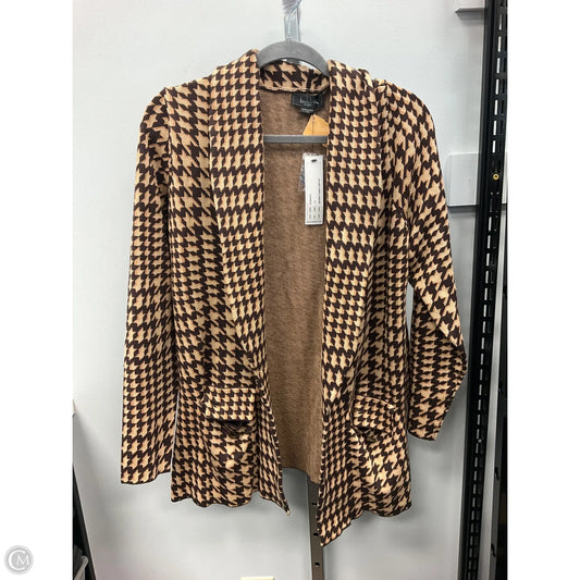 Sweater Cardigan By Belldini In Brown & Tan, Size: 1x