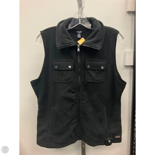 Vest Fleece By Chaps In Black, Size: Lp