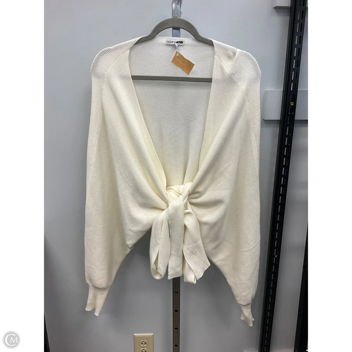 Sweater Cardigan By Fashion Nova In Cream, Size: S