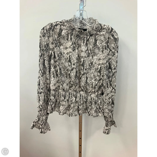 Top Long Sleeve By Japna In Snakeskin Print, Size: M