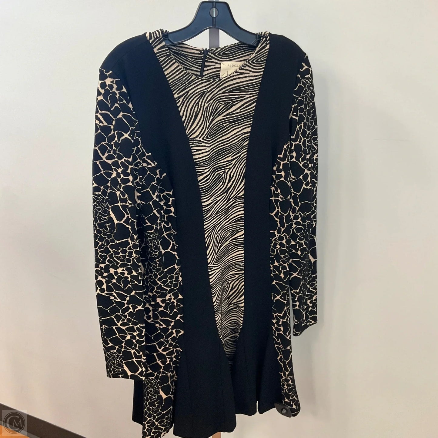 Dress Casual Midi By Nicole By Nicole Miller In Black & Cream, Size: L