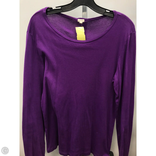 Top Long Sleeve Basic By J. Crew In Purple, Size: Xl