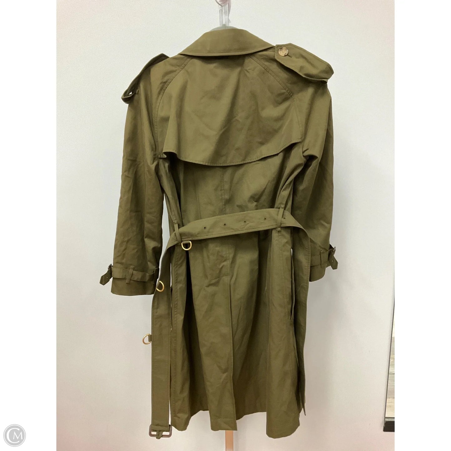 Coat Luxury Designer By Burberry In Green, Size: 2