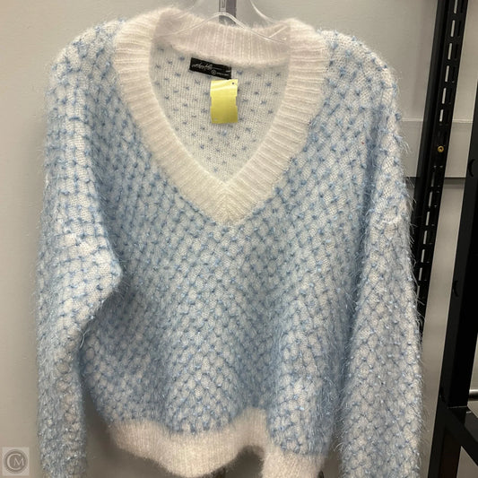 Sweater By Clothes Mentor In Blue & Cream, Size: M
