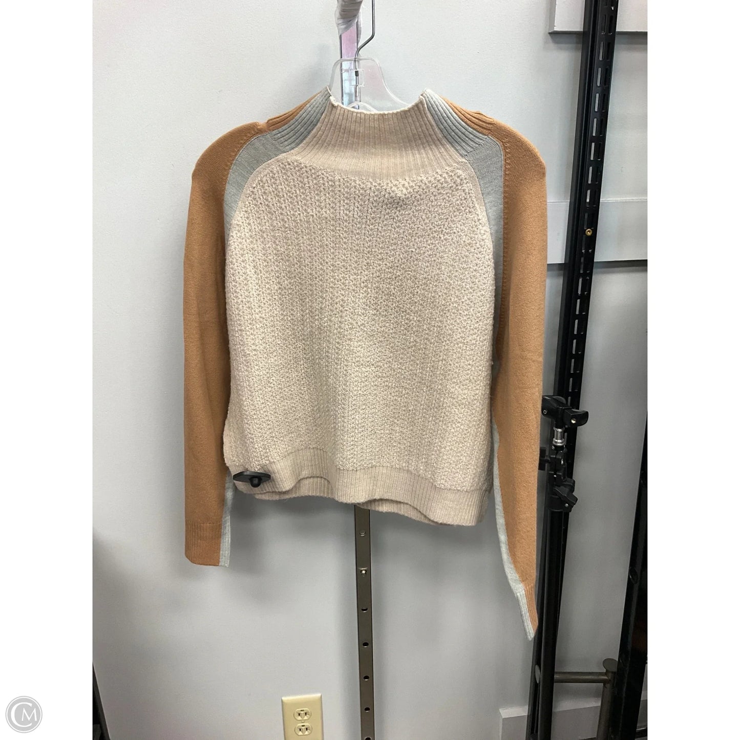 Sweater By French Connection In Blue & Tan, Size: L