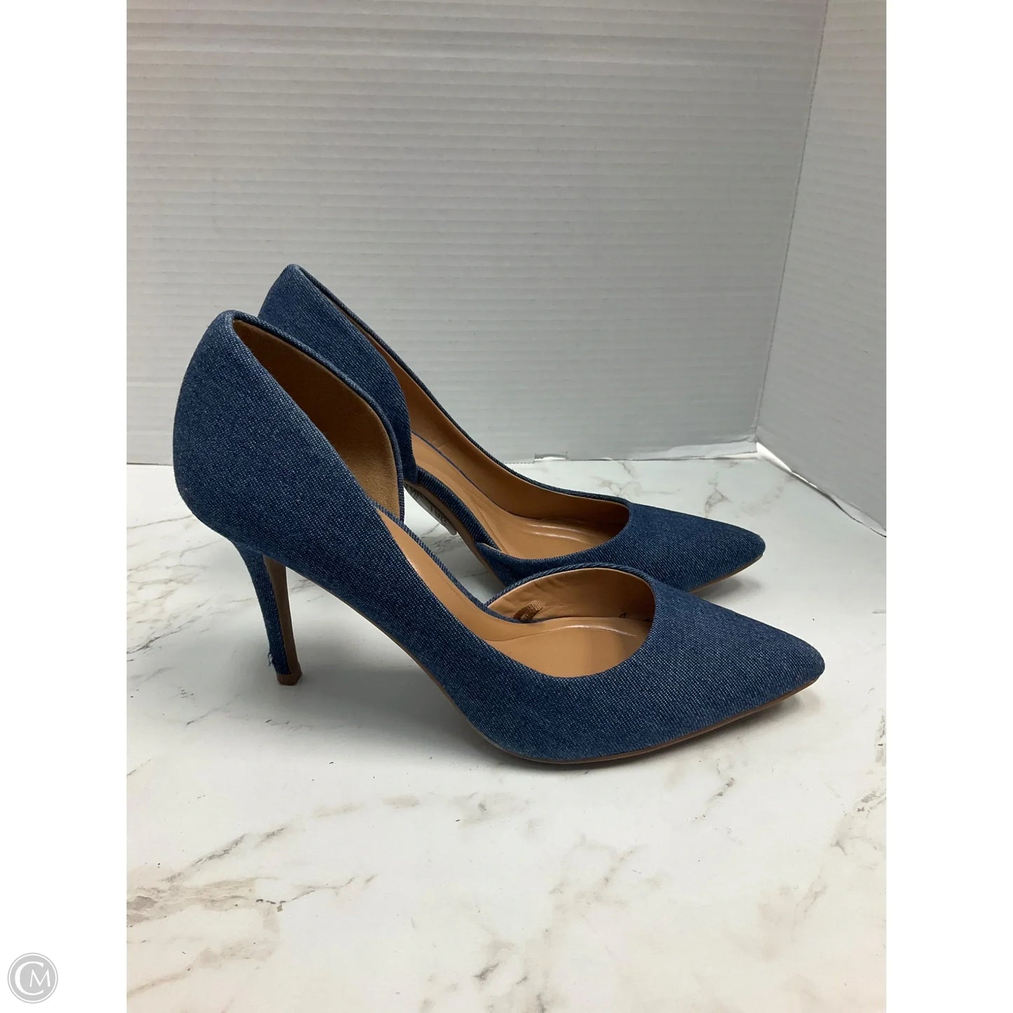 Shoes Heels Stiletto By Jessica Simpson In Blue Denim, Size: 9