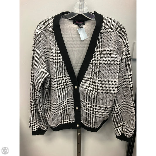 Sweater Cardigan By C Wonder In Black & White, Size: 1x