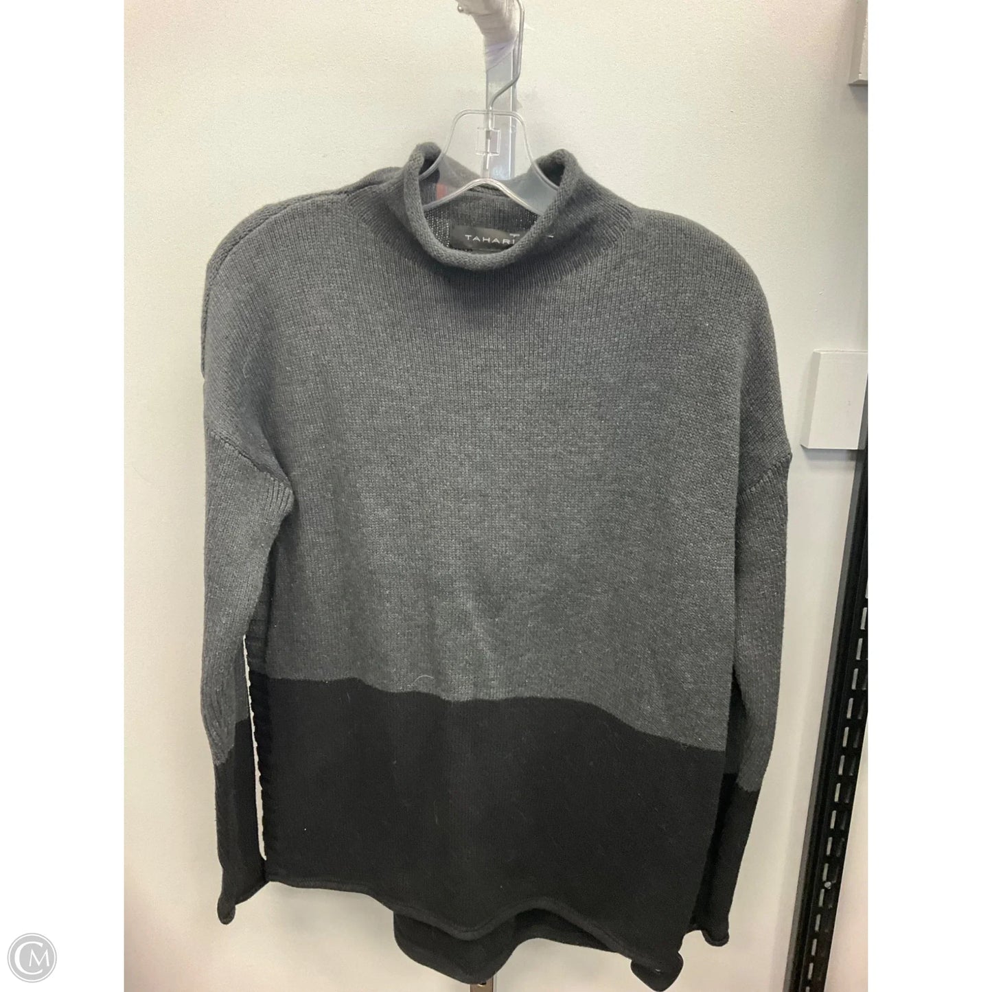 Sweater By Tahari In Black & Grey, Size: S