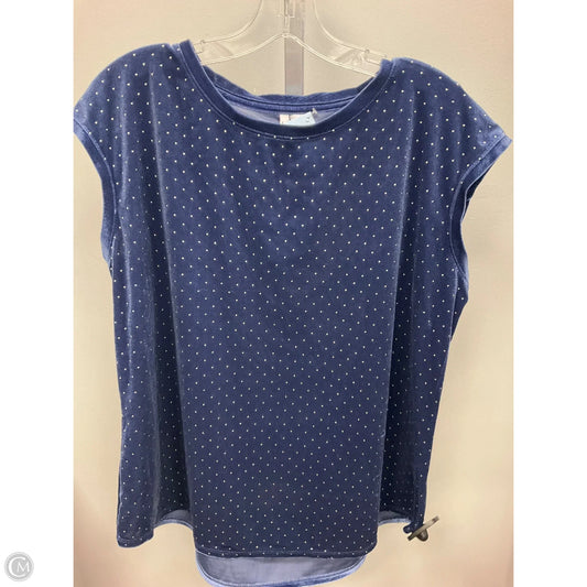 Top Sleeveless By Elle In Blue & Silver, Size: L