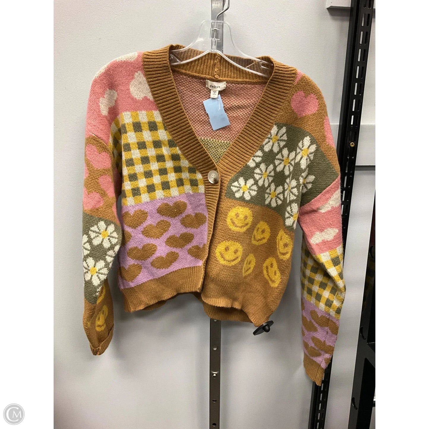 Sweater Cardigan By Debut In Multi-colored, Size: L