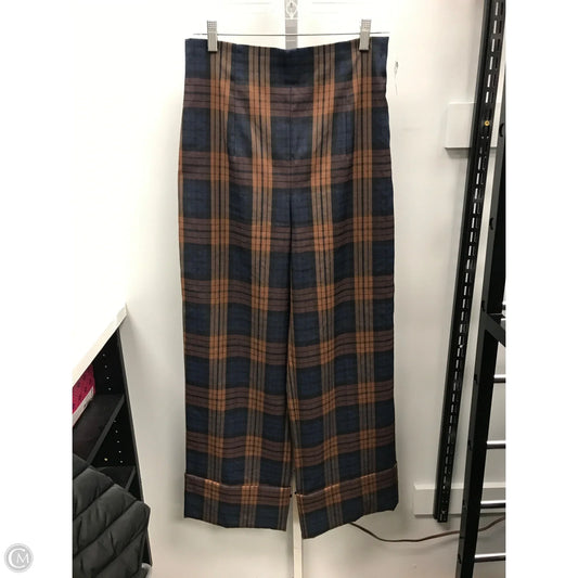 Pants Wide Leg By Zara Women In Plaid Pattern, Size: M
