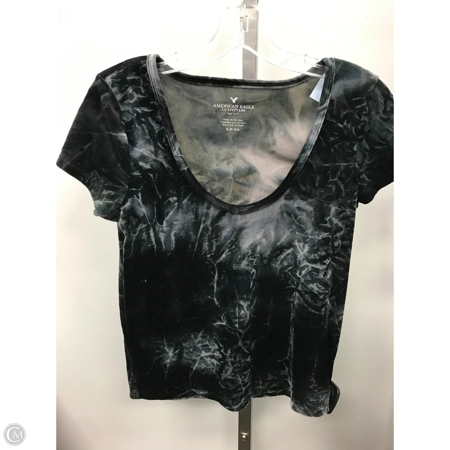Top Short Sleeve By American Eagle In Tie Dye Print, Size: S