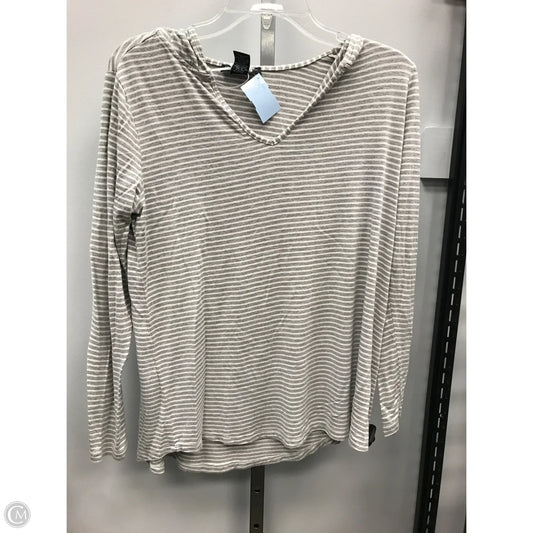 Top Long Sleeve By Joan Vass In Striped Pattern, Size: M