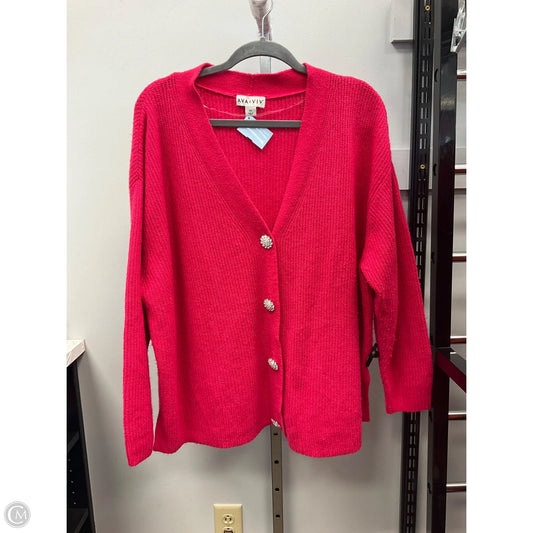 Sweater Cardigan By Ava & Viv In Pink, Size: Xxl