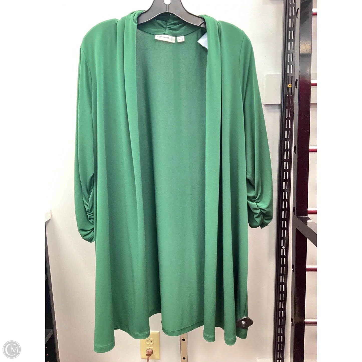 Cardigan By Susan Graver In Green, Size: 2x