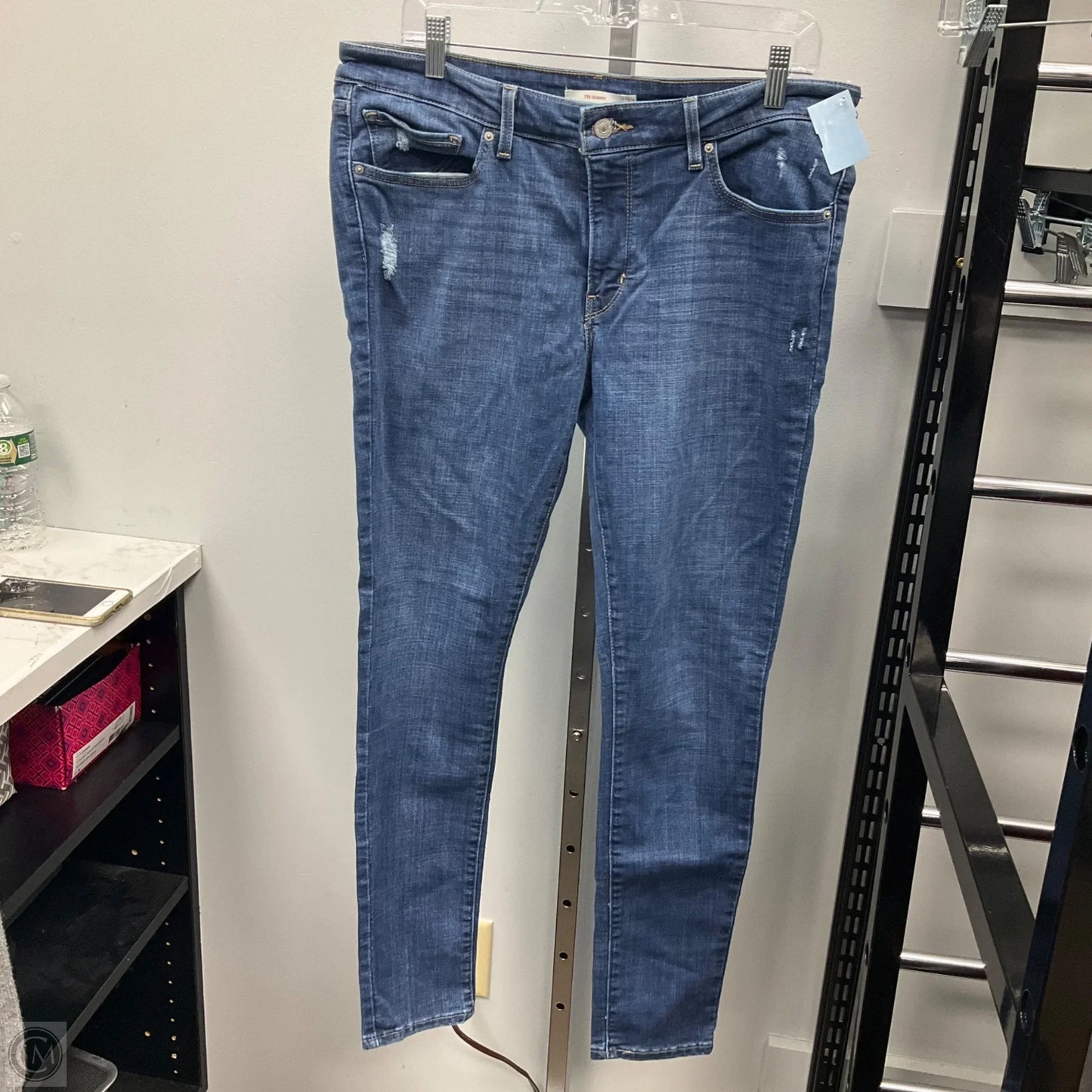 Jeans Skinny By Levis In Blue Denim, Size: 14