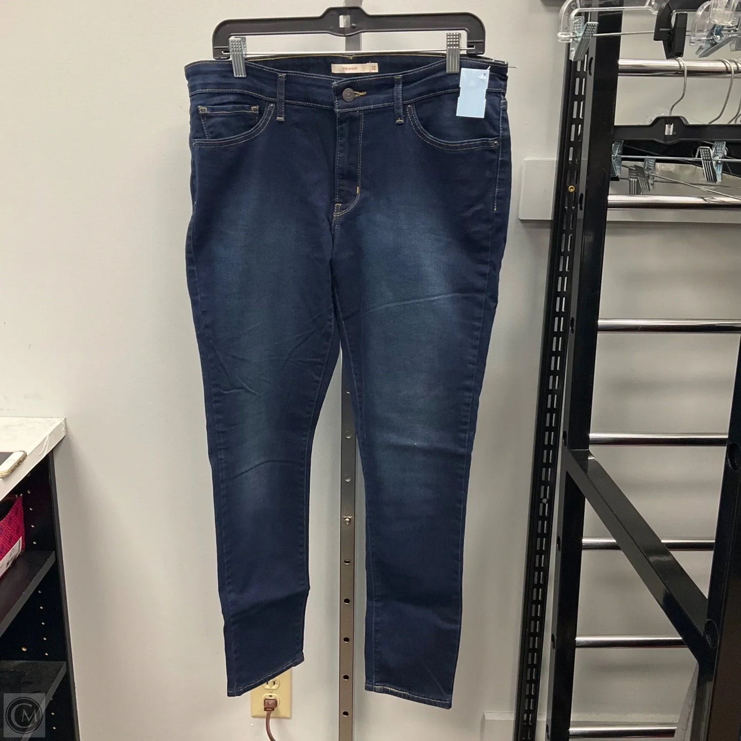 Jeans Skinny By Levis In Blue Denim, Size: 14
