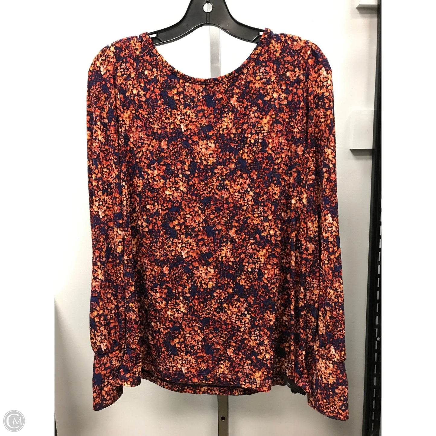 Top Long Sleeve By Tahari In Orange & Purple, Size: L