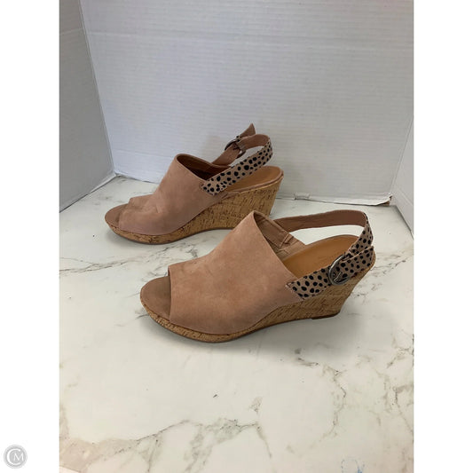 Shoes Heels Wedge By Universal Thread In Tan, Size: 11