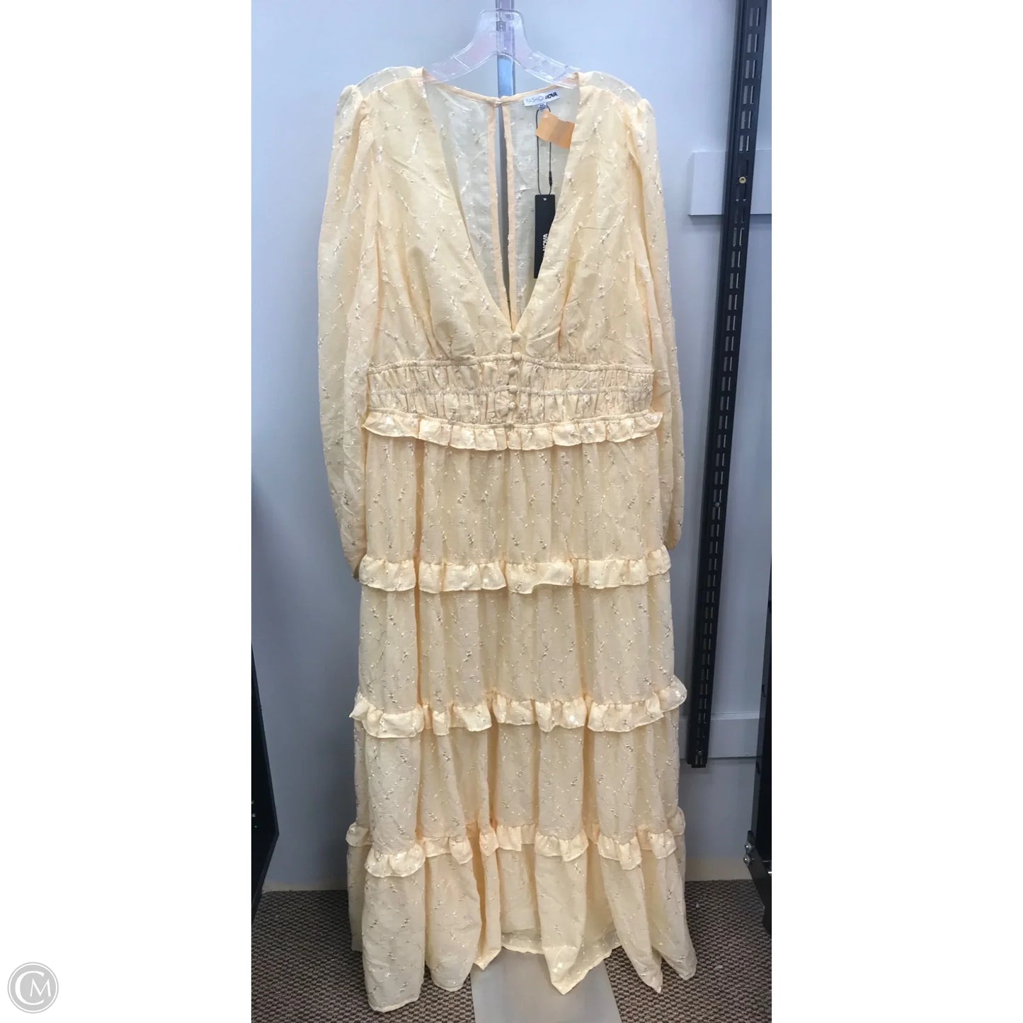 Dress Casual Maxi By Fashion Nova In Yellow, Size: 2x